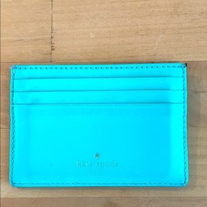 Kate Spade Slim Card Holder Turquoise Teal Blue